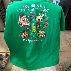 Green 'Puppie Love' Holiday Graphic Tee